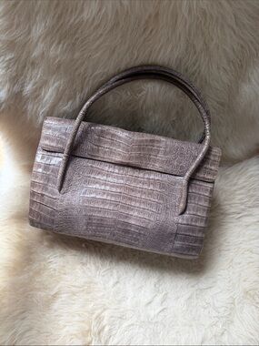 Authentic Nancy Gonzalez Genuine Crocodile leather in mauve Top-Handle Satchel